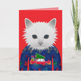 FRÖHLICHE WEIHNACHTEN LUSTIGE KATZE GRUßKARTE KARTE