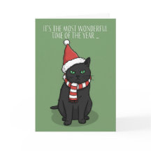 Fröhliche Weihnachten Lustige mürrische Katze mit 
