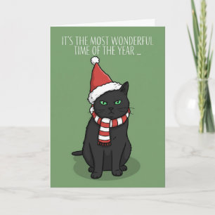 Fröhliche Weihnachten Lustige mürrische Katze mit 