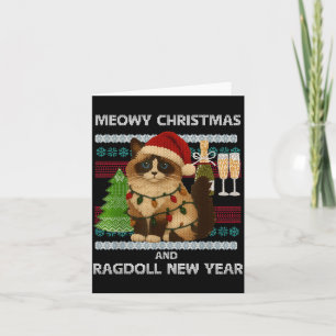 Fröhliche Weihnachten Lustige Ragdoll-Katze Weihna Karte