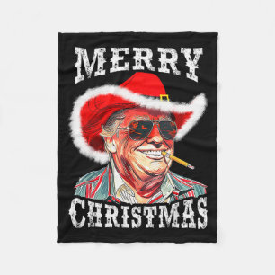 Fröhliche Weihnachten Lustiger Trump Western Cowbo Fleecedecke