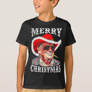 Fröhliche Weihnachten Lustiger Trump Western Cowbo T-Shirt