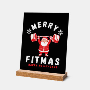 Fröhliche Weihnachten Lustiger Weihnachtsmann Sant Acrylschild