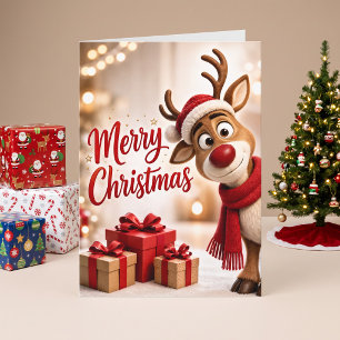 Fröhliche Weihnachten Lustiges Rentier Weihnachtsk Karte