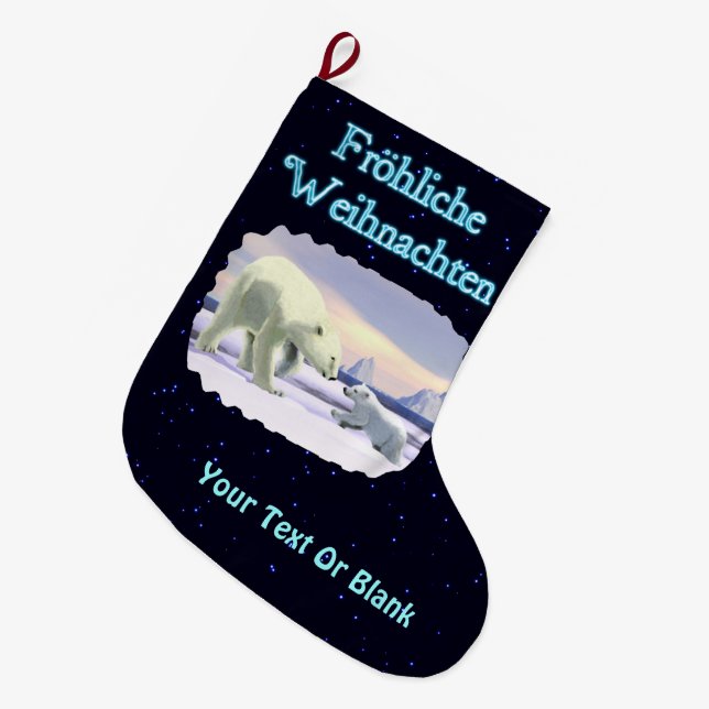Frohliche Weihnachten - Mama Nose Best Großer Weihnachtsstrumpf (Vorderansicht (hängend))