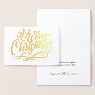 Fröhliche Weihnachten Minimalistischer Luxus Gold Folienkarte
