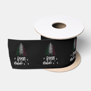 Fröhliche Weihnachten mit italienischer Flagge Satinband