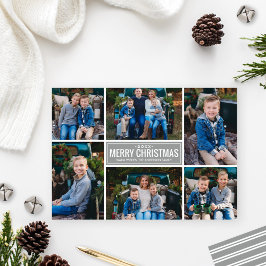 Fröhliche Weihnachten Moderne Silver Foto Collage