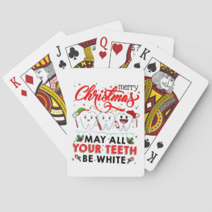 Fröhliche Weihnachten möge alle deine Zähne weiß s Spielkarten