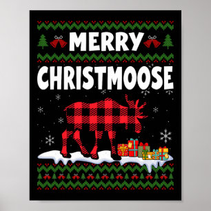Fröhliche Weihnachten Moose Lover Xmas Holid Poster