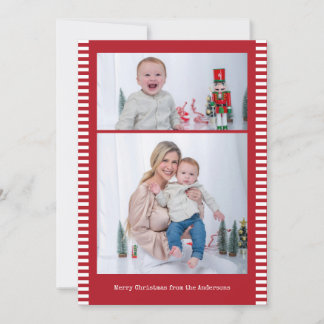 Fröhliche Weihnachten Multi-Foto-Gestreifte rote F