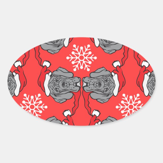 Fröhliche Weihnachten! Ovaler Aufkleber (Vorderseite)