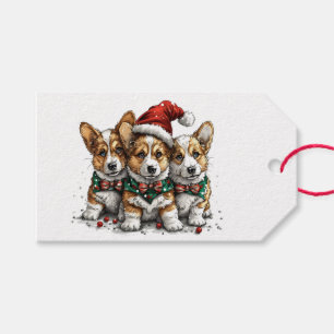 Fröhliche Weihnachten Pembroke Welsh Corgi Welpen Geschenkanhänger