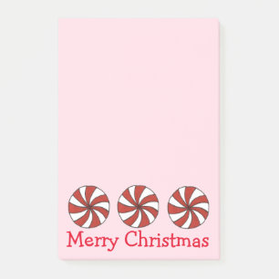 Fröhliche Weihnachten Pink Pfefferminz Minze Hard Post-it Klebezettel