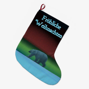 Frohliche Weihnachten - Polar Lights Polar Bear Großer Weihnachtsstrumpf