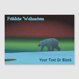 Fröhliche Weihnachten - Polar Lights Polar Bear Magnetkarte