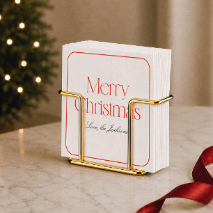 Fröhliche Weihnachten Preppy Rot Feiertage Serviette