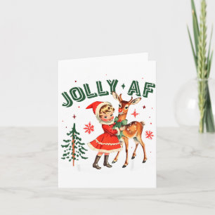 Fröhliche Weihnachten Retro 50er Jahre Süßes Mädch Karte