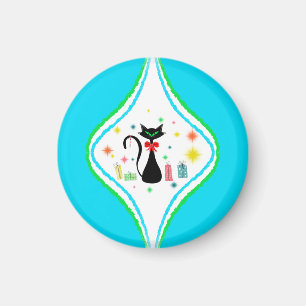 Fröhliche Weihnachten Retro Siamese Katze Magnet