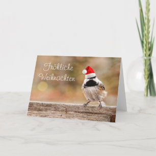 Fröhliche Weihnachten Sankt Chickadee-Karte