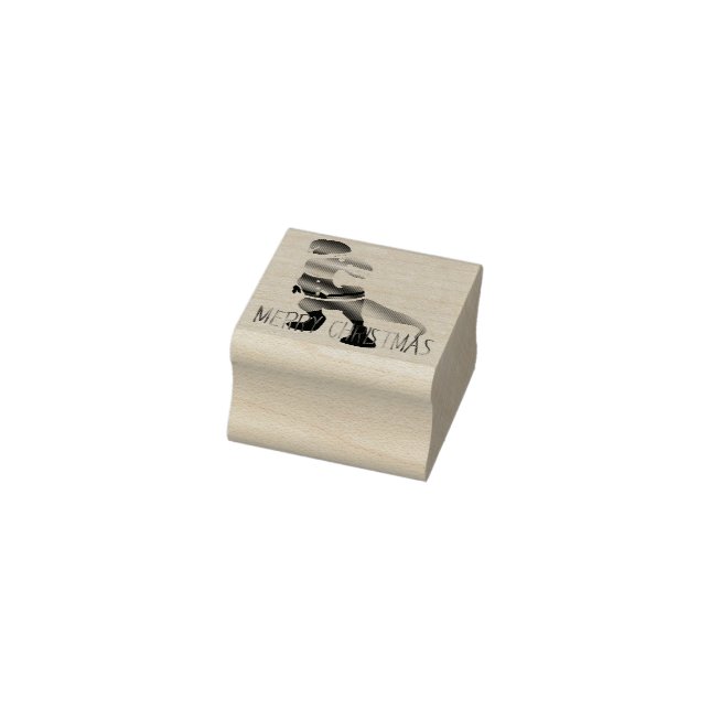 fröhliche Weihnachten, santa claus dinosaurier Cha Gummistempel (Stempel)