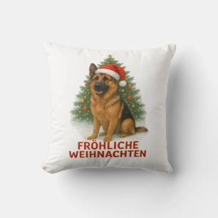 Fröhliche Weihnachten Schäferhund weihnachtshund Kissen