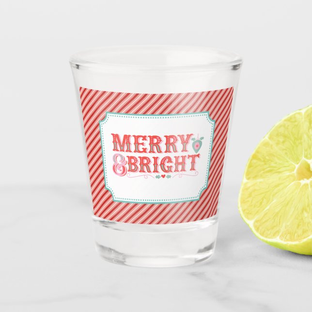 Fröhliche Weihnachten Schnapsglas (Vorderseite)