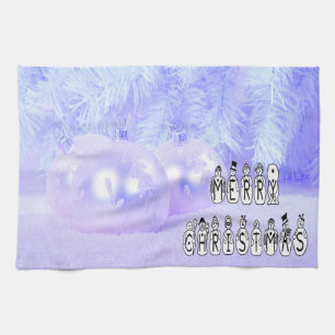 Fröhliche Weihnachten Schnee Menschen Schriftart,  Geschirrtuch