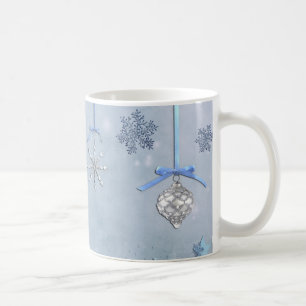 Fröhliche Weihnachten Schneefall Wald Kaffeetasse
