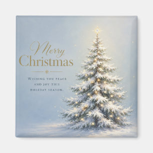 Fröhliche Weihnachten Schneeige Kiefer Magnet