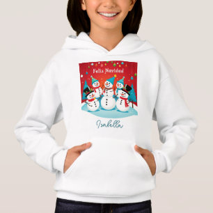 Fröhliche Weihnachten Schneemann personalisierter  Hoodie