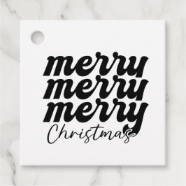 fröhliche Weihnachten schwarz-weiß Geschenkanhänger
