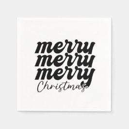 fröhliche Weihnachten schwarz-weiß Serviette