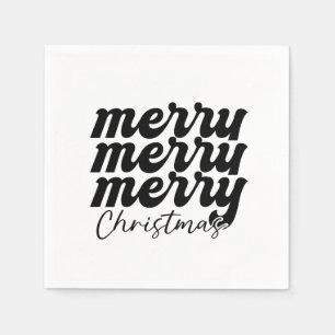 fröhliche Weihnachten schwarz-weiß Serviette