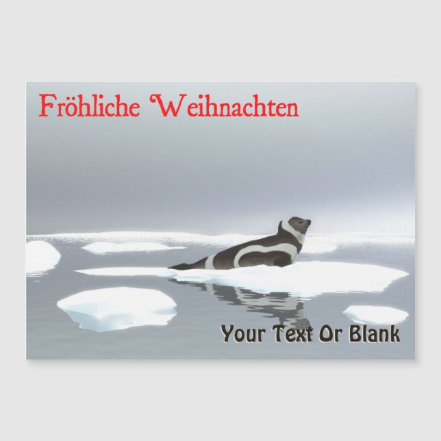 Fröhliche Weihnachten - Siegel Ribbon Magnetkarte (Vorderseite)