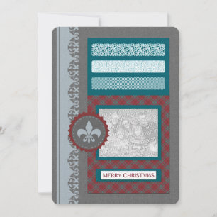 fröhliche Weihnachten (silbrig) Einladung