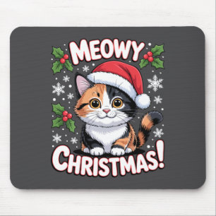 Fröhliche Weihnachten Süße Dreifarbenkatze Feierta Mousepad