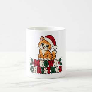 Fröhliche Weihnachten Süße Katze Keramik-Tasse Kaffeetasse
