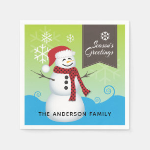 Fröhliche Weihnachten Süßer Schneemann Serviette