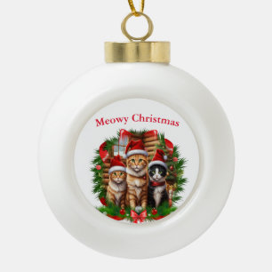 Fröhliche Weihnachten Tiere Keramik Kugel-Ornament
