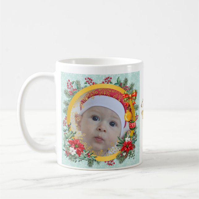Fröhliche Weihnachten und glückliches Neues Jahr d Kaffeetasse (Links)