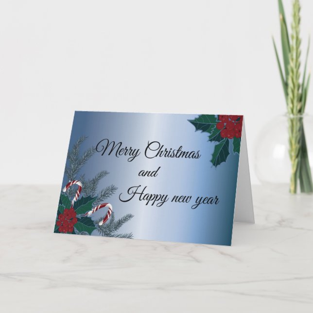 Fröhliche Weihnachten und Happy New Year Card - Ho (Vorderseite)