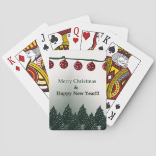 Fröhliche Weihnachten, viel Glück im neuen Jahr Spielkarten