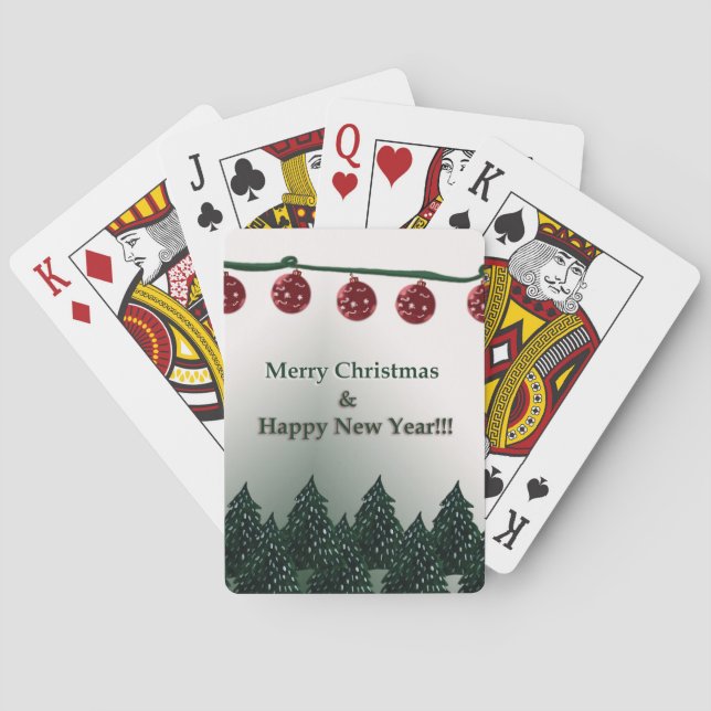 Fröhliche Weihnachten, viel Glück im neuen Jahr Spielkarten (Rückseite)