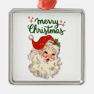 Fröhliche Weihnachten Vintage Weihnachtsmann Feier Ornament Aus Metall