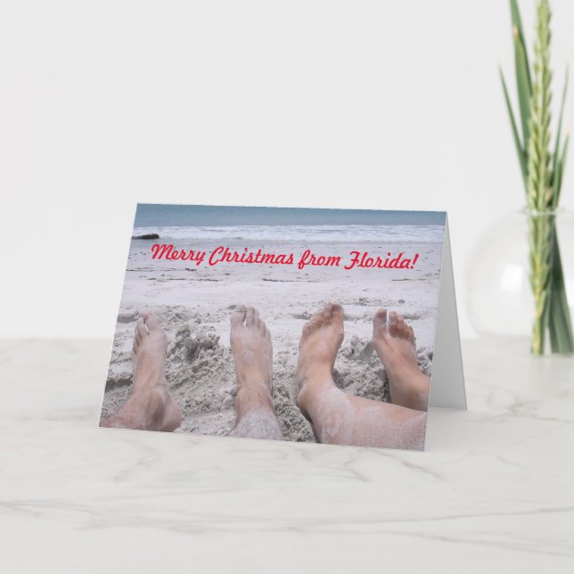 Fröhliche Weihnachten von Florida lustiger Urlaubs Karte (Vorderseite)