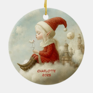 Fröhliche Weihnachten von Ihrem Nordpol-Elf Cute Keramik Ornament
