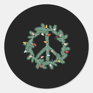 Fröhliche Weihnachten Weihnachten Frieden signiert Runder Aufkleber