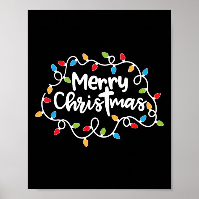 Fröhliche Weihnachten Weihnachten Lichter Pajamas  Poster (Vorne)