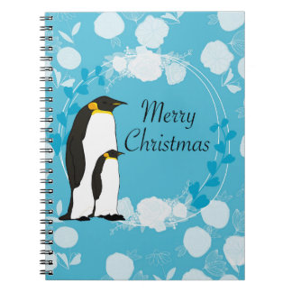 fröhliche Weihnachten, Weihnachten, Pinguin, Blume Notizblock